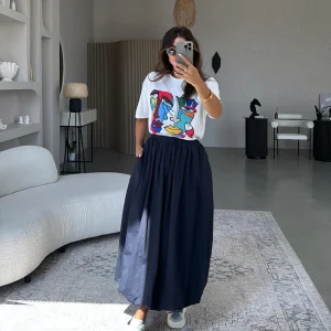 Fund i kaltër i errët - Dark blue skirt - Figura 3