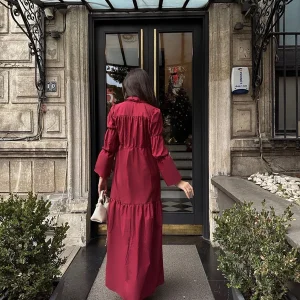 Fustan vishnje-long wrap cherry dress - Image 3