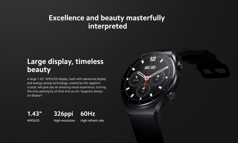 Xiaomi S1 Orë e Mençur | Smart Watch (Black) thumbnail 5