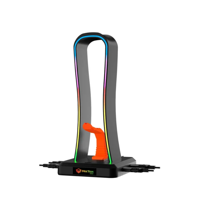 Mbajtëse për Kufje Gaming Meetion U002 / USB / Stand for gaming headset / USB Type C / RGB / e zezë