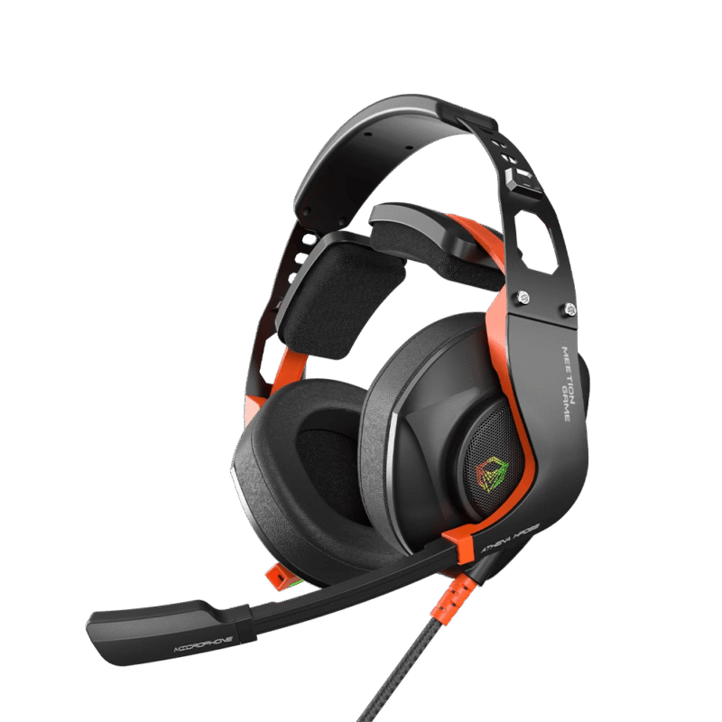 Kufje Gaming Meetion HP099 7.1 Surround Sound / RGB BACKLIT / USB / Zi dhe Portokalli