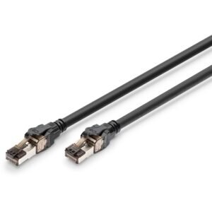 Aksesorë për Rrjet DIGITUS / CAT8.1 / S/FTP / RJ45 / 5.00 m – Zezë