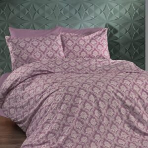 Set mbulesash të dyfishta jorgani pambuku të frymëmarrshme dhe rezistente ndaj zbehjes - Rozë