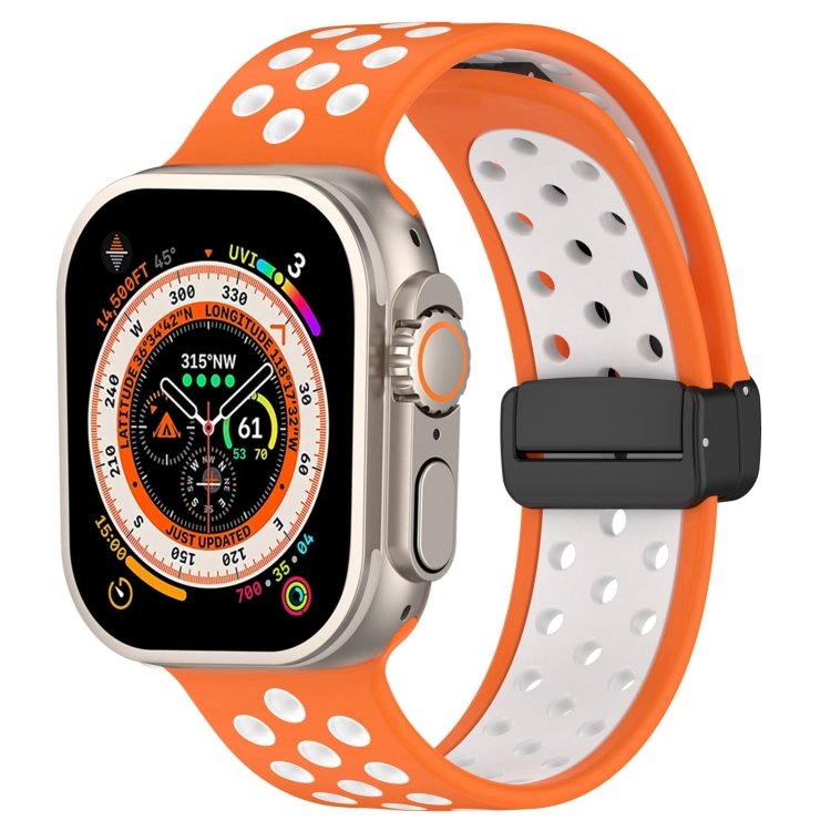 Premium Pro Band for Apple Watch 42/44/45/46/49mm – Portokalli / Bardhë